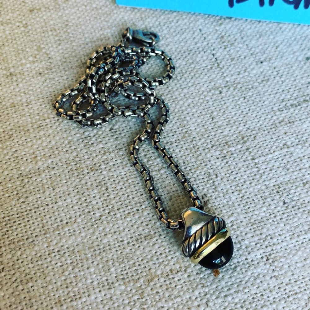 David Yurman Onyx Pendant with 16” Chain